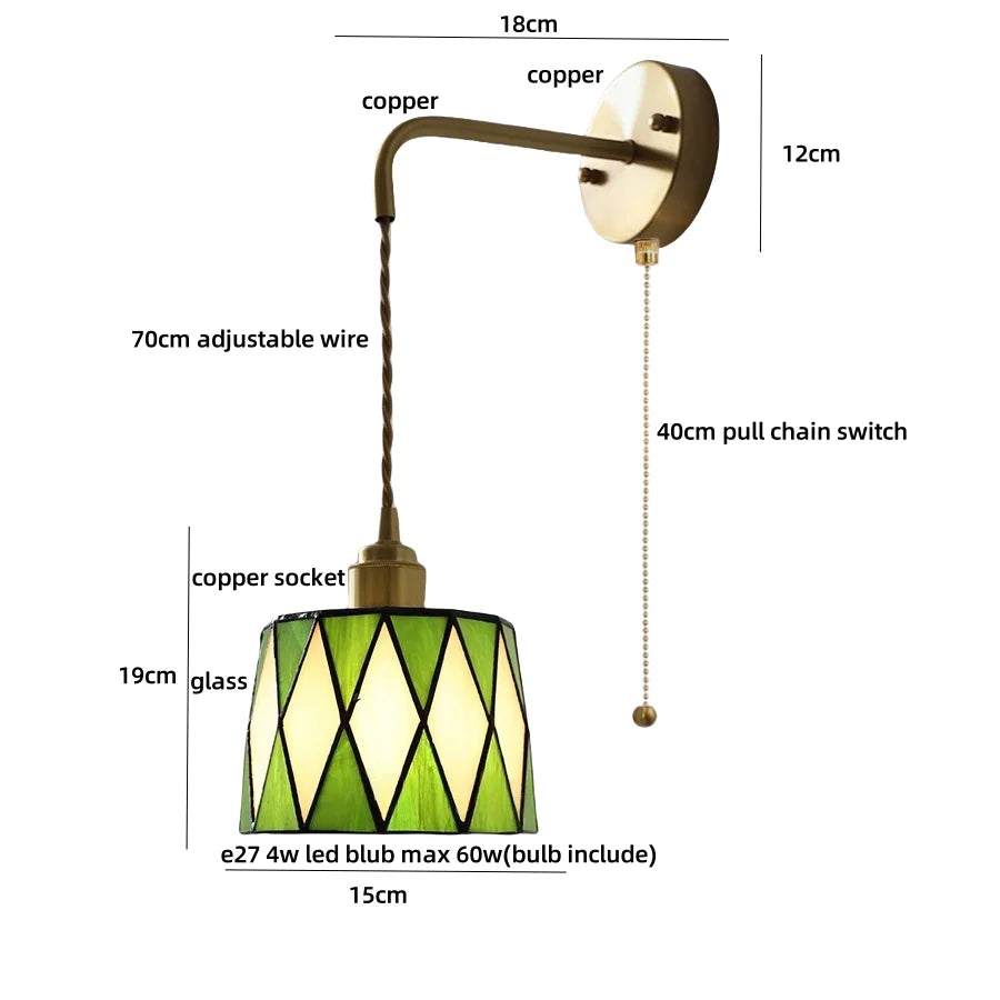 DecorBites™ Ceramic LED Wall Sconce Light Fixture with Pull Chain Switch