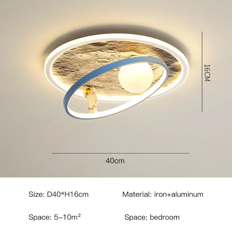 DecorBites™ Astronaut LED Chandelier: Remote Control Ceiling Pendant Light for Children's Room
