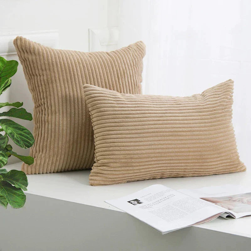 DecorBites™ Corduroy Striped Cushion Cover 30-60cm Soft Comfortable Throw Pillow Case Home Decor