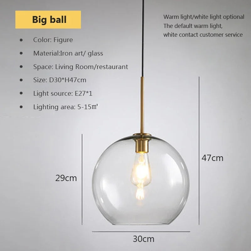 DecorBites™ Industrial Loft Glass Pendant Light for Kitchen Restaurant Decor