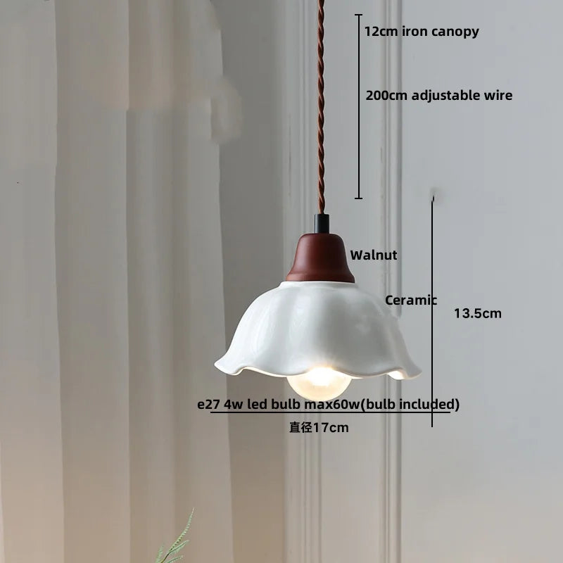 DecorBites™ Ceramic LED Pendant Lamp with Adjustable Copper Socket - Nordic Modern Home Decor