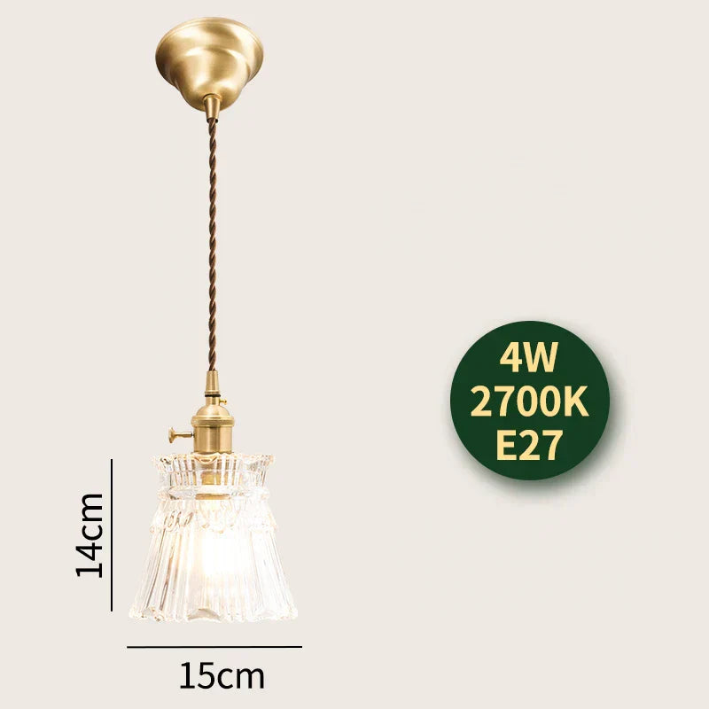 DecorBites™ Glass Lamp LED Pendant Light Fixture with Copper Socket for Nordic Modern Home Decor