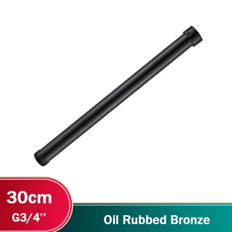 DecorBites™ Black Bathroom Shower Faucet Extension Tube - Round & Square 30/40cm General Interface