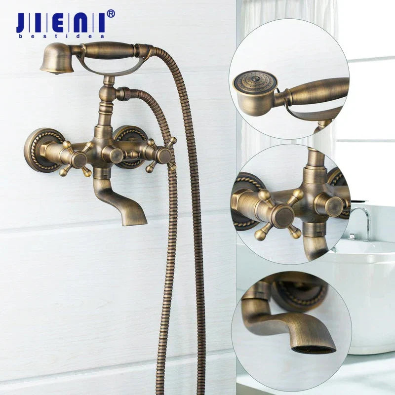 DecorBites™ Antique Bass Wall Mounted Shower Mixer Set