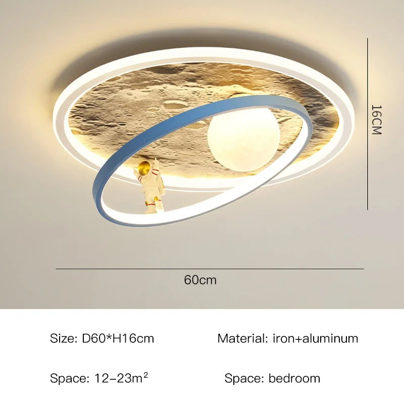 DecorBites™ Astronaut LED Chandelier: Remote Control Ceiling Pendant Light for Children's Room