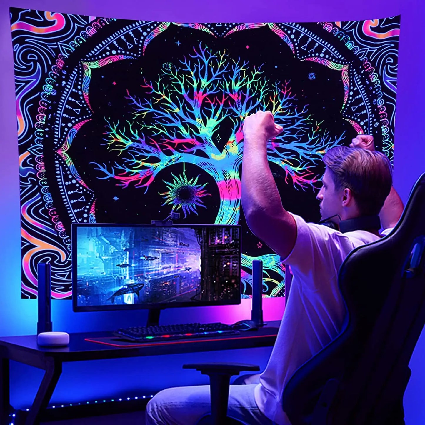 DecorBites™ Galaxy Tree of Life Tapestry for Aesthetic Bedroom Decor