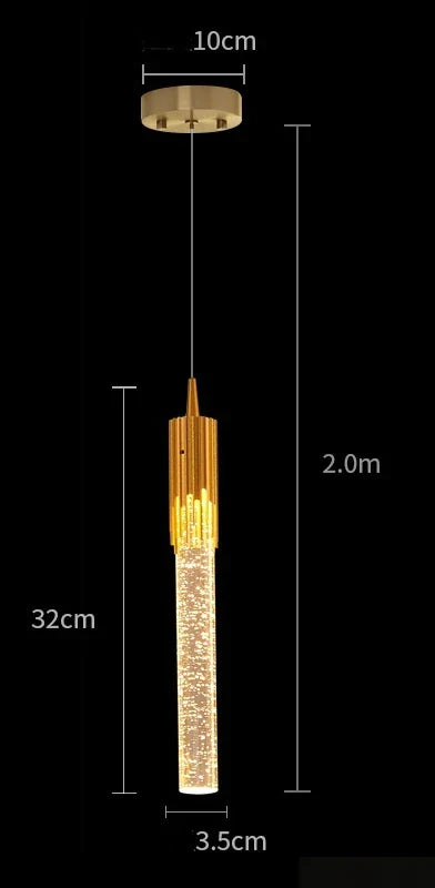 DecorBites™ Crystal LED Pendant Lamp Gold Black Chandelier for Dining Living Room