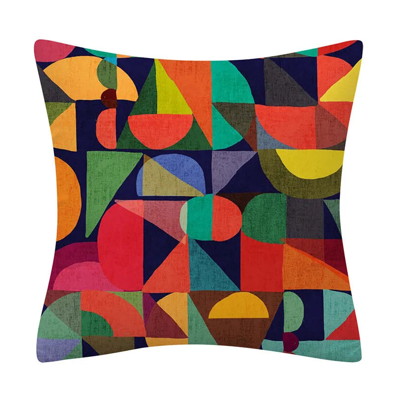 DecorBites™ Geometry Pattern Cushion Cover Polyester Cotton Sofa Pillowcase Home Decor