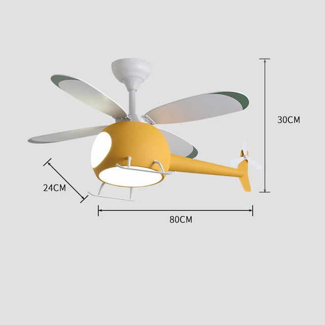 DecorBites™ Aircraft Ceiling Fan Chandelier LED Light Remote Dimming Fixture