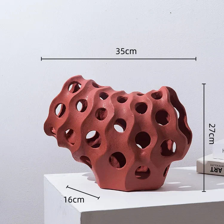DecorBites™ Coral Geometric Resin Sculpture Sea Creature Decor Figurine
