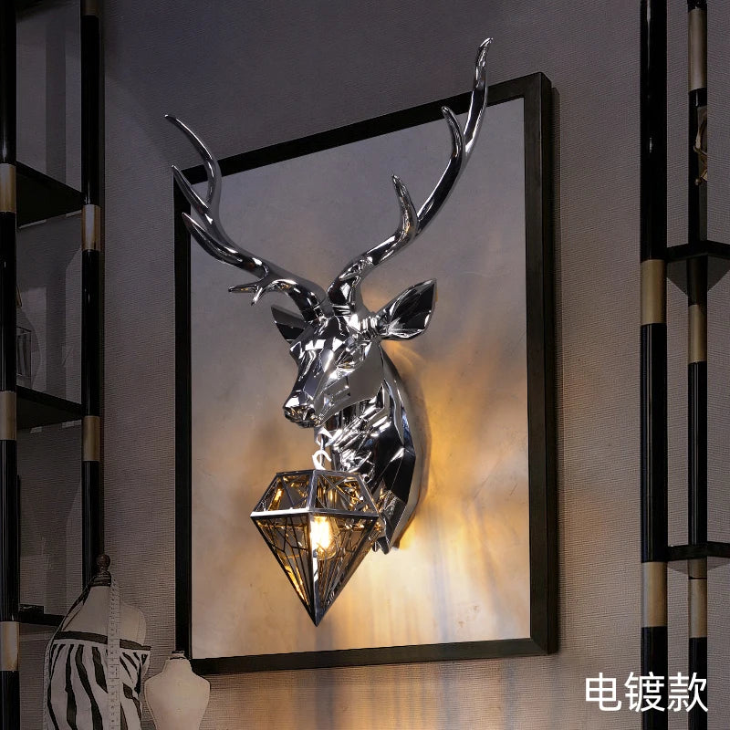 DecorBites™ Antlers LED Wall Light: Modern Bedroom Deer Wall Sconce, Retro Living Room Luminaire