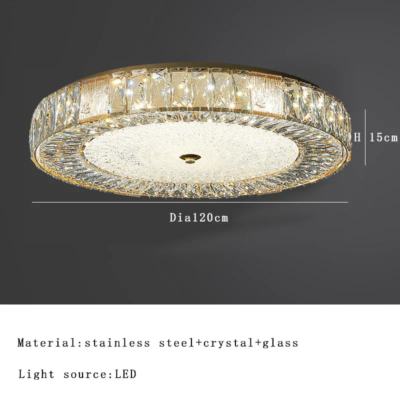 DecorBites™ Gold Glass LED Ceiling Light Fixture Stainless Steel Lamps