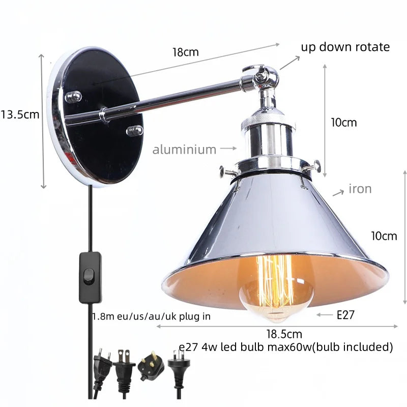 DecorBites™ LED Indoor Wall Lamps Silver for Bathroom Mirror Stair Dinning Room Home Decor