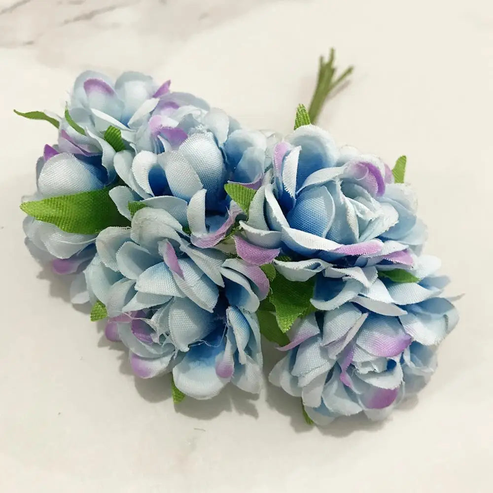 DecorBites™ Blue Flower Cherry Stamen Berries Bundle for DIY Christmas Wedding Decor