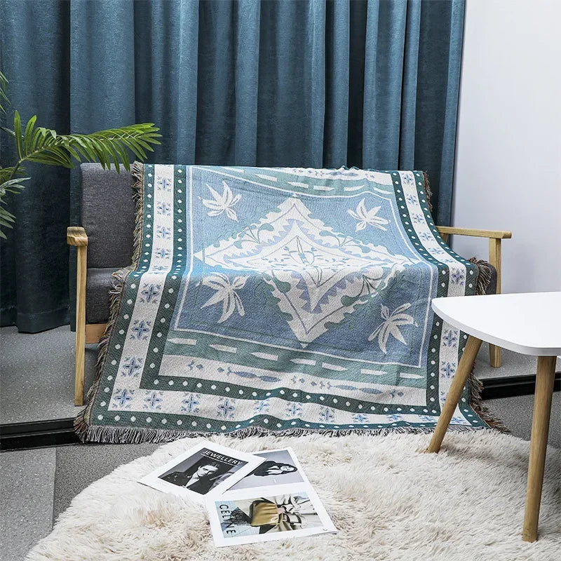 DecorBites™ Bohemian Classic Design Thread Blanket and Throw