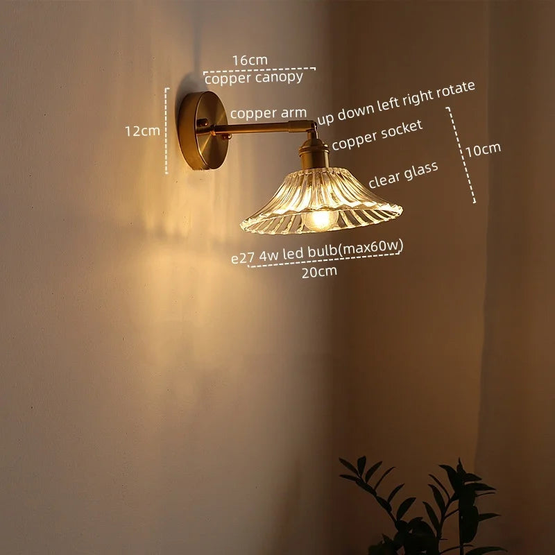 DecorBites™ LED Glass Wall Lights Modern Decor for Bedroom Living Room Bar Balcony.