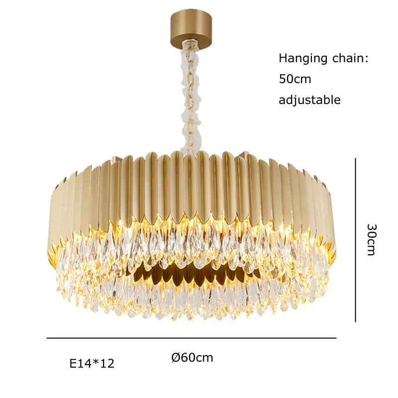DecorBites™ Crystal Water Droplet Pendant Lights: Elegant LED Dimmable Lamps for Dining Room Foyer
