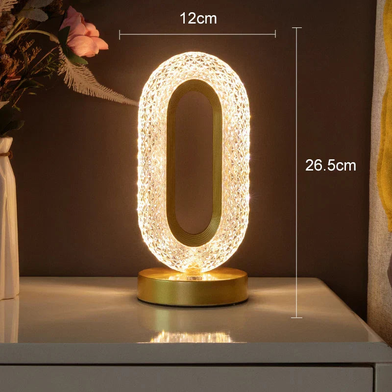 DecorBites™ Crystal LED Table Lamp with Touch Control and Remote for Bedroom and Living Room