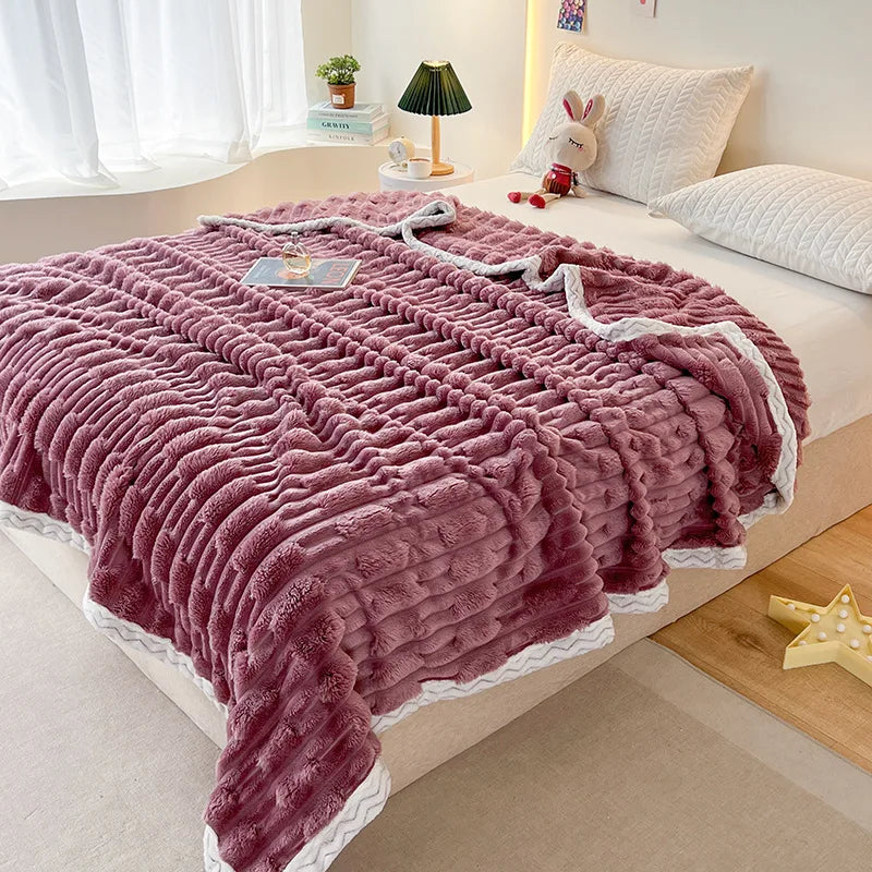 DecorBites™ Bamboo Velvet Blanket: Soft Flannel Sofa Cover & Shawlecessory