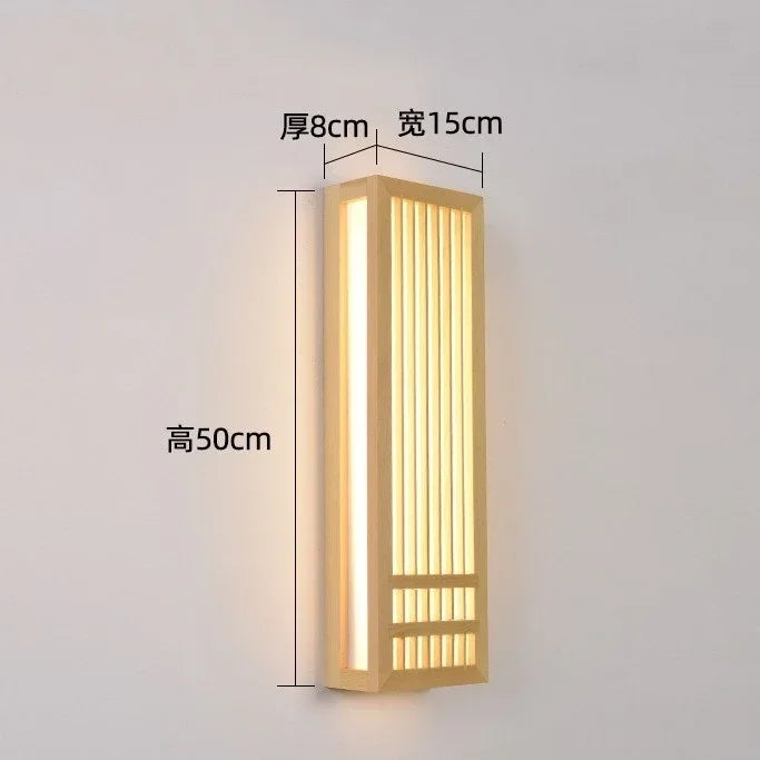 DecorBites™ LED Wood Wall Lamp Acrylic Rectangular Bedside Light for Living Room