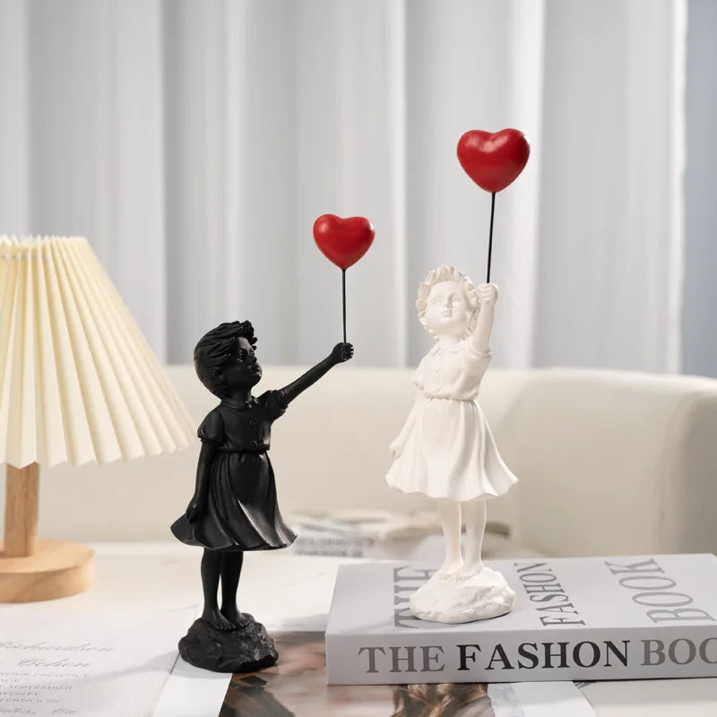 DecorBites™ Banksy Girl Balloon Sculpture Figure for Modern Interior Decor