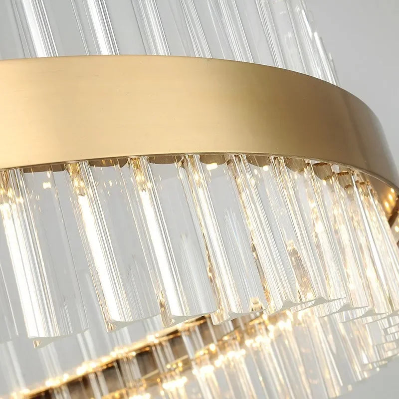 DecorBites™ Crystal LED Ring Chandelier: Modern Home Lighting Fixture