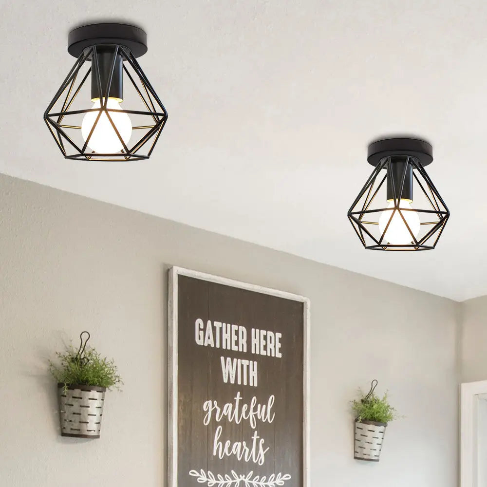 DecorBites™ Industrial LED Ceiling Light: Modern Retro Loft Plafonniers for Living Room Kitchen Cage Home Decor