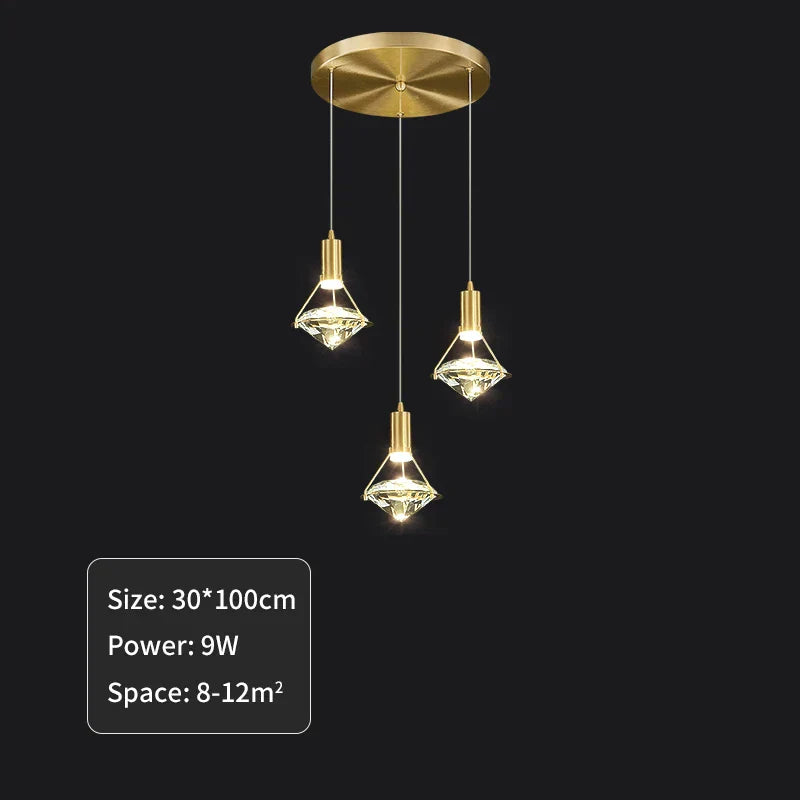 DecorBites™ Diamond Crystal Pendant Light for Living Dining Room Décor