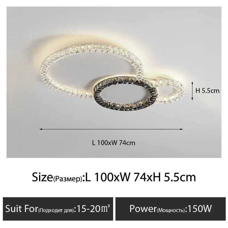 DecorBites™ Crystal Ceiling Lights LED Chandelier for Living Room Bedroom