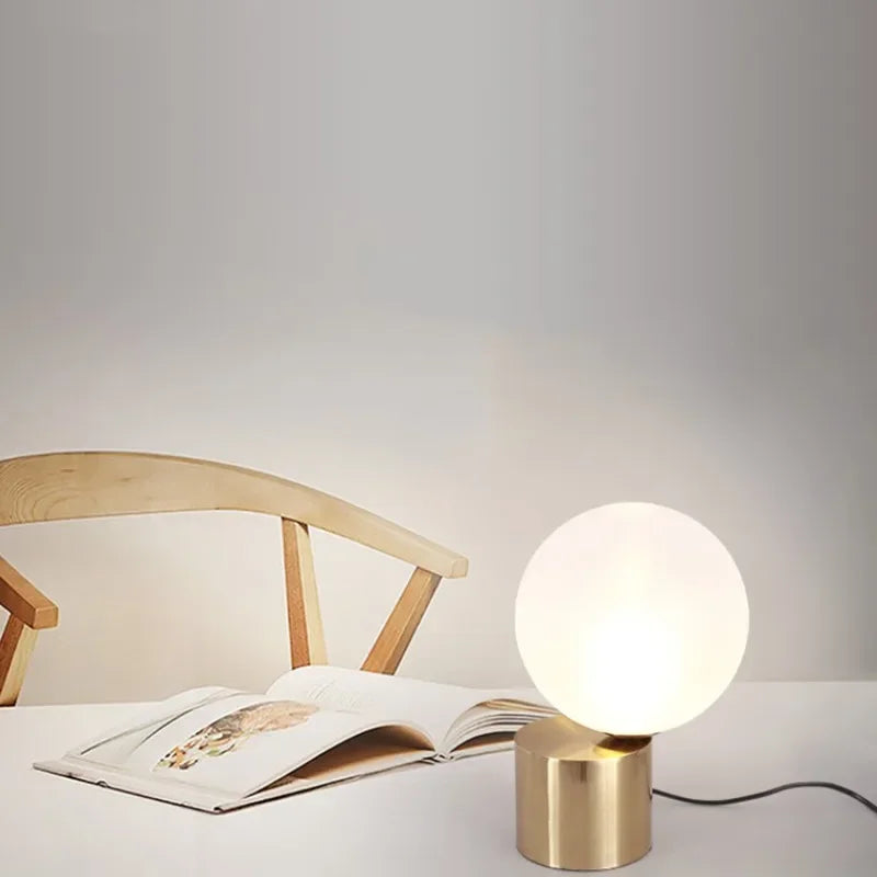 DecorBites™ Glass Ball Table Lamp for Bedroom Study Hotel, Nordic Modern Decorative Bedside Light