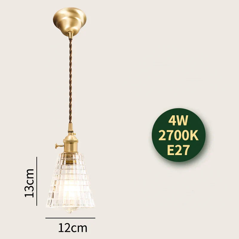 DecorBites™ Glass Lamp LED Pendant Light Fixture with Copper Socket for Nordic Modern Home Decor
