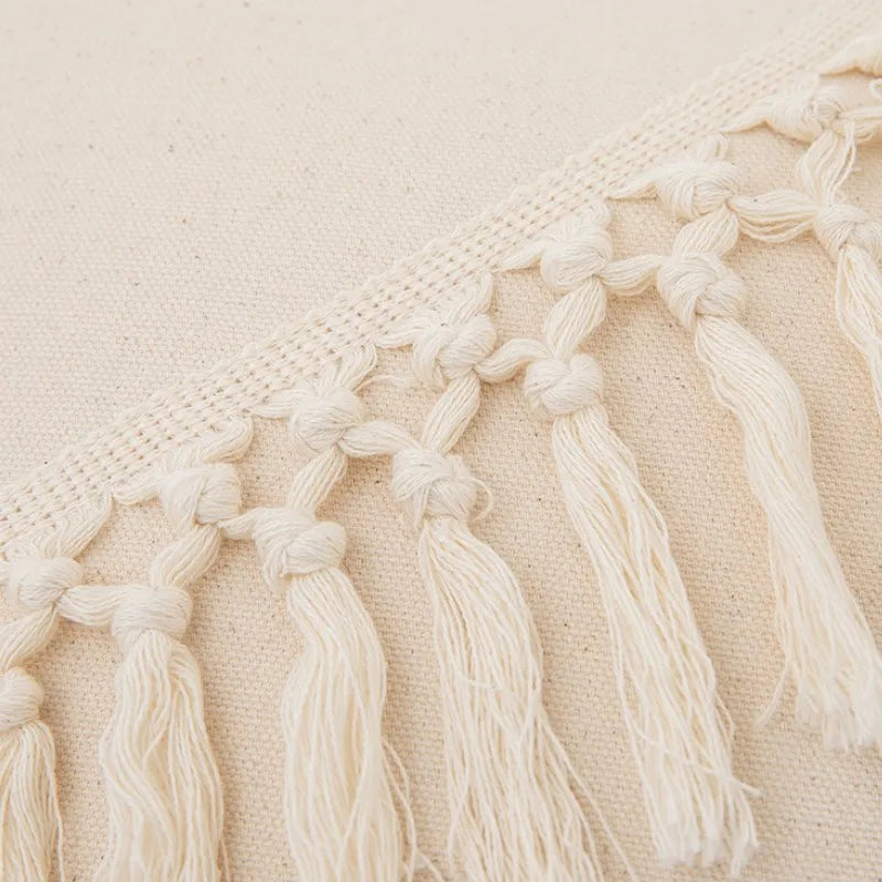 DecorBites™ Boho Macrame Woven Cushion Cover for Home Decor, Comfy Farmhouse Pillow Case