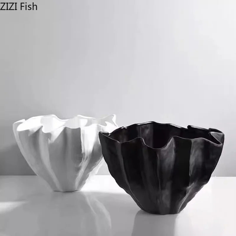 DecorBites™ Black Resin Bud Vase Modern Room Decor Flowers Arrangement Desk Vase