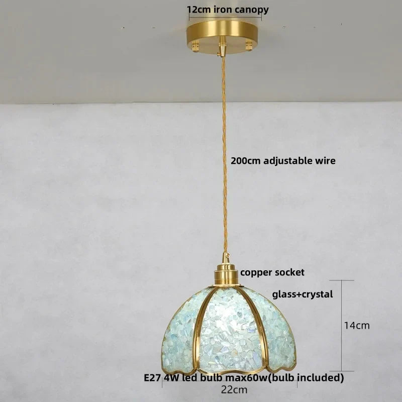 DecorBites™ Crystal Glass LED Pendant Light Fixture for Kitchen Dining Room Bar Luxury Art Decor
