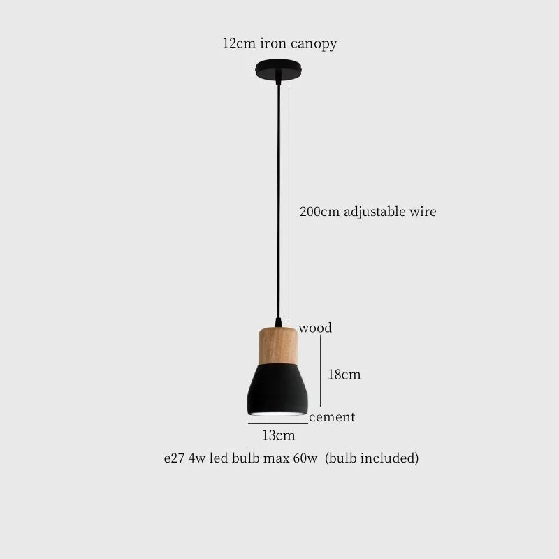 DecorBites™ Cement LED Pendant Lamp Industrial Decor Bedroom Living Room Bar Cafe