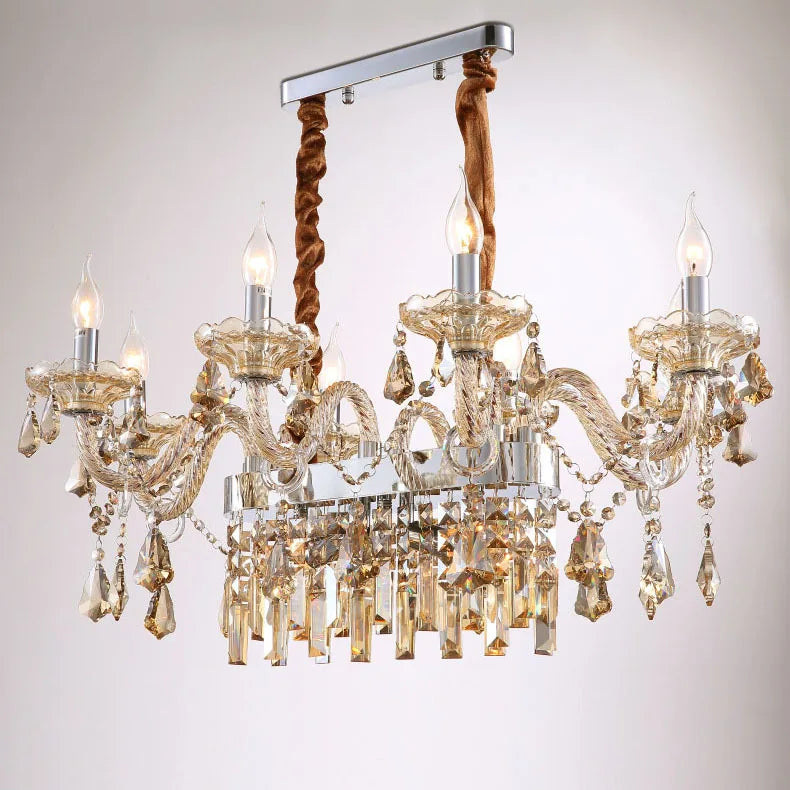 DecorBites™ Crystal Chandelier Pendant Light for Dining Room - Gold/Silver/Cognac/Smoky Gray - Indoor Décor