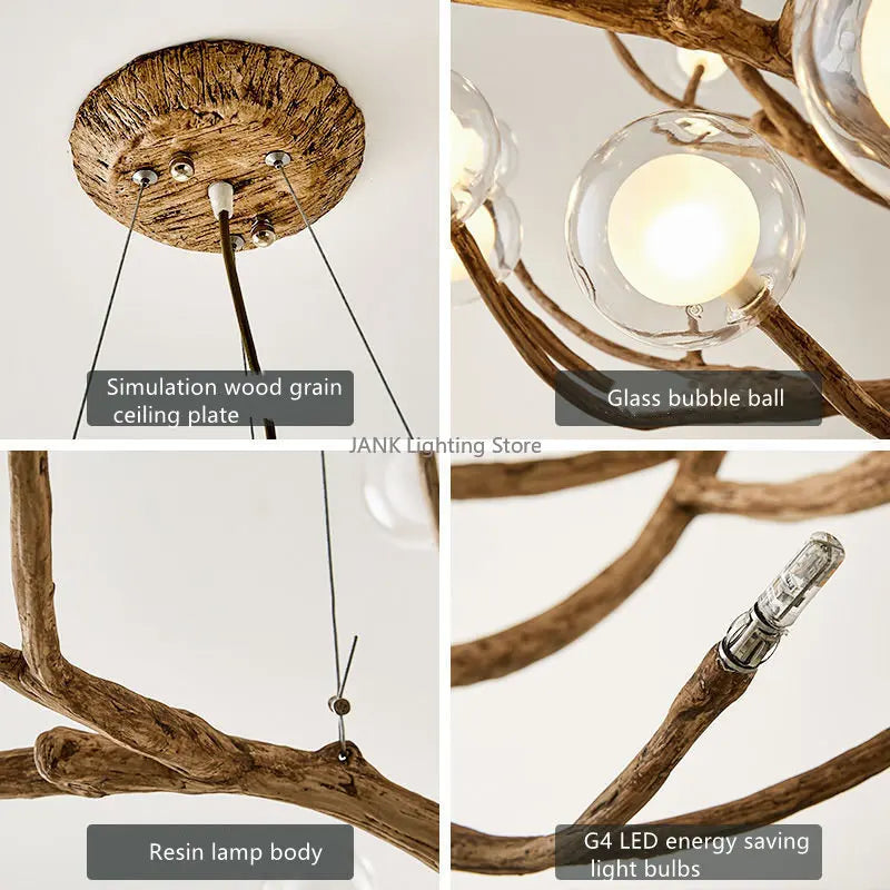 DecorBites™ Glass Bubble Resin Pendant Light Chandelier LED Lamps for Home Decoration