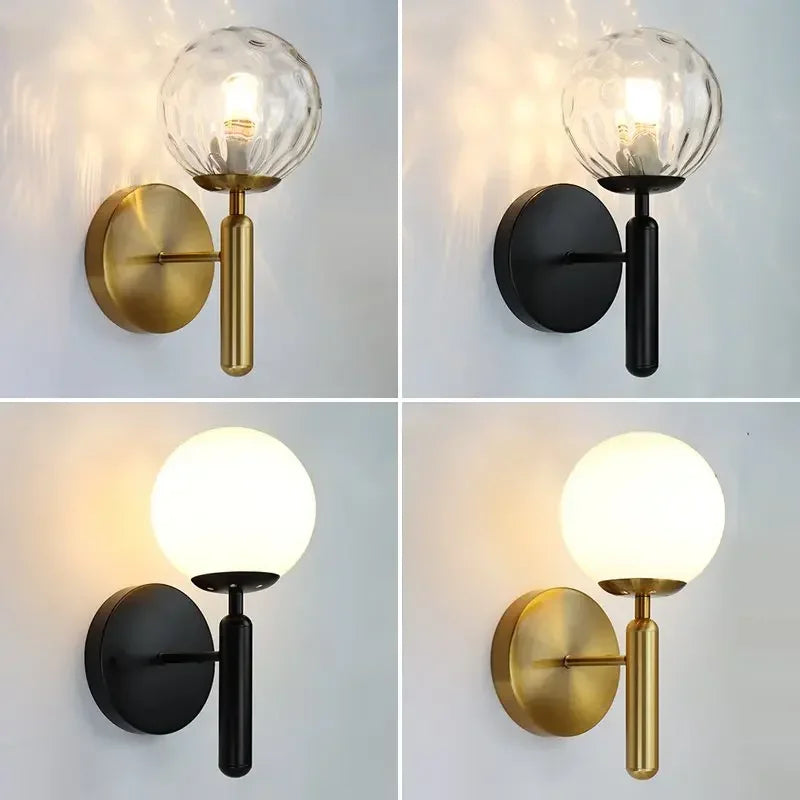 DecorBites™ Glass Ball LED Wall Lamp for Bedroom and Living Room