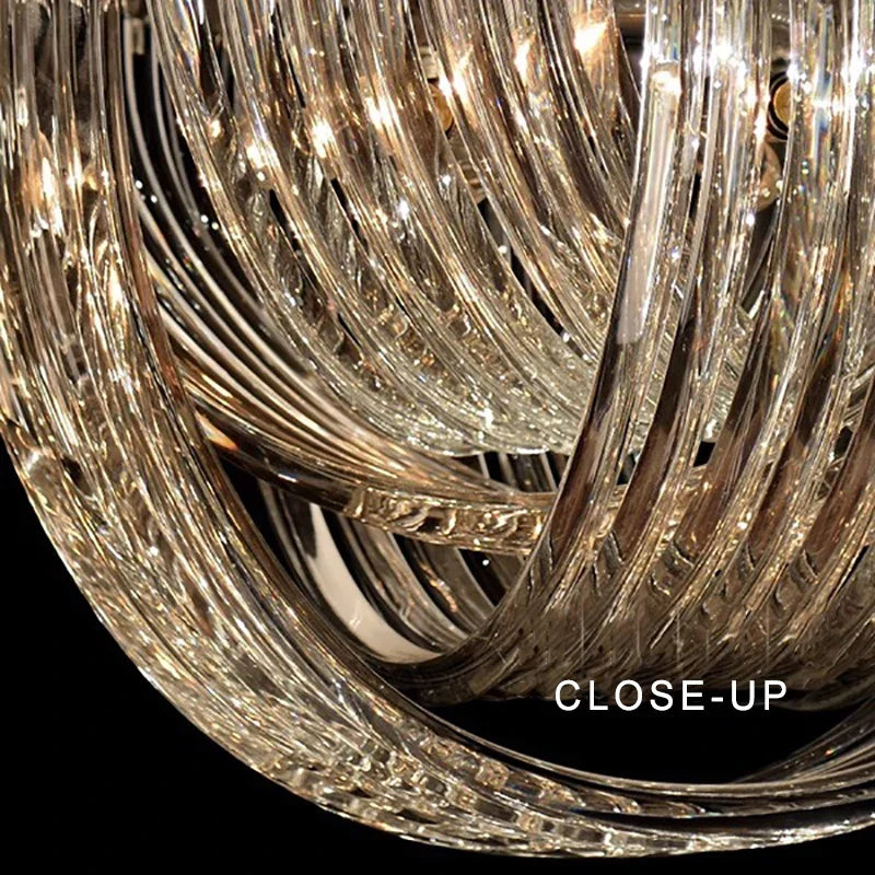DecorBites™ Black Stainless Steel Crystal Glass Ceiling Chandelier - LED Dimmable Luxury Nordic Light