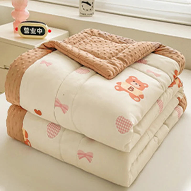 DecorBites™ Cartoon Pattern Summer Comforter: Skin-Friendly Breathable Quilt for Kids & Adults