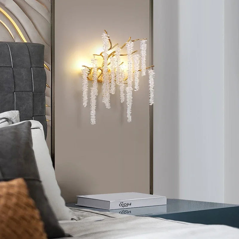 DecorBites™ Gold Glass LED Crystal Chandeliers for Luxe Dining Room Decor
