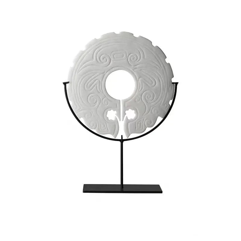 DecorBites™ Geometric Totem Resin Statue | Chinese Retro Home Decor Accessory