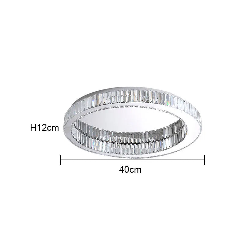 DecorBites™ Crystal Circle Ceiling Chandelier: Modern LED Indoor Lighting for Living Room, Bedroom & Study
