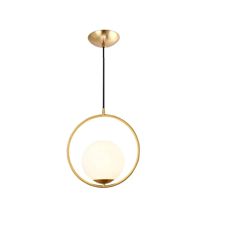 DecorBites™ Glass Ball Pendant Light Fixture Iron Luminaire Chandelier