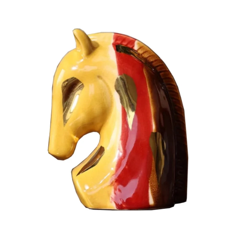 DecorBites™ Geometric Horse Head Ceramic Vase & Animal Statue Home Decor