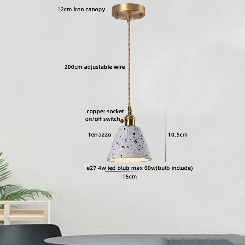 DecorBites™ Black Terrazzo LED Pendant Lamp for Dining Living Room Staircase