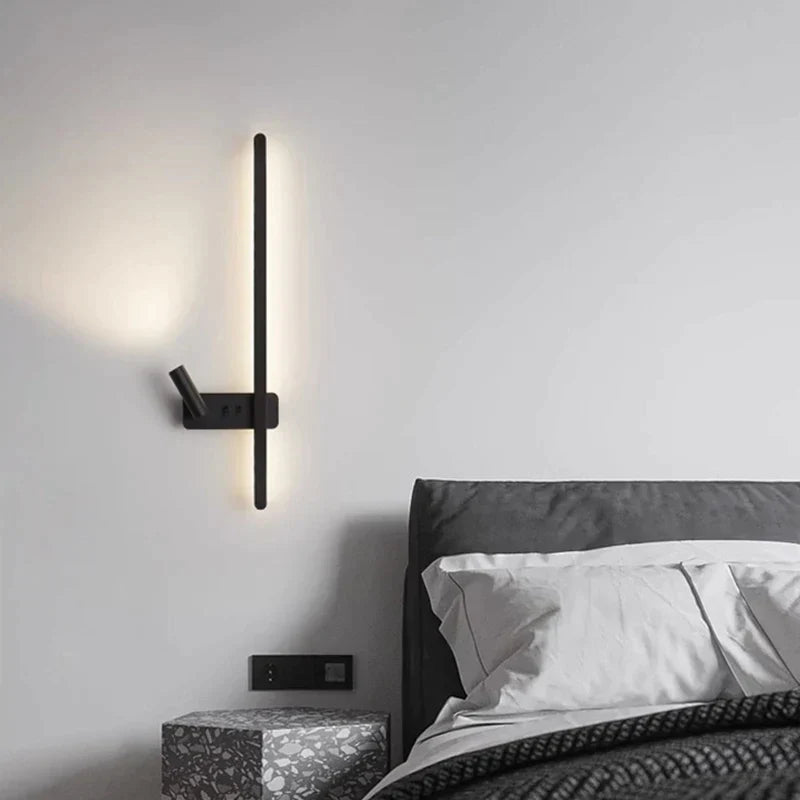 DecorBites™ LED Wall Sconce Spotlight for Living Room Bedroom - Modern Black White Wall Lamp