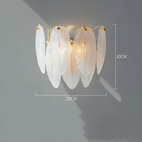 DecorBites™ Glass Feather Chandelier: Luxury Art Decor Ceiling Chandelier for Living Dining Room