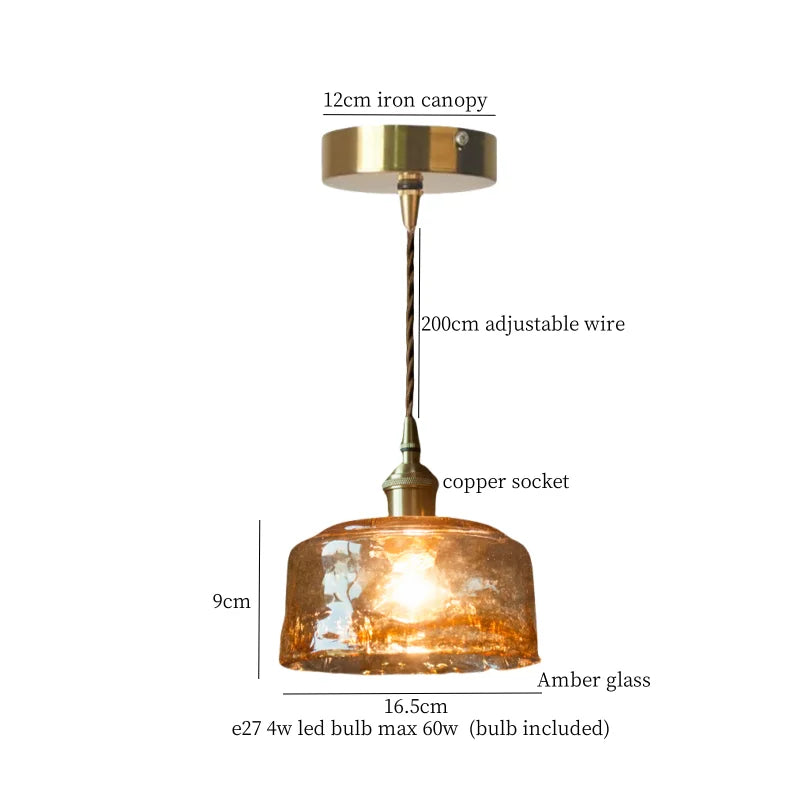 DecorBites™ Clear Glass LED Pendant Light for Bedside Living Dining Decor