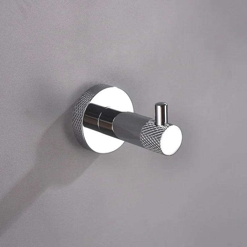 DecorBites™ Bathroom Accessories Set: Rose Gold Chrome Hook, Brushed Gold Towel Rack, Stainless Steel Toilet Paper Holder